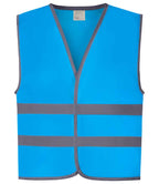 Yoko Kids Hi-Vis Two Band Waistcoat | Sapphire Blue