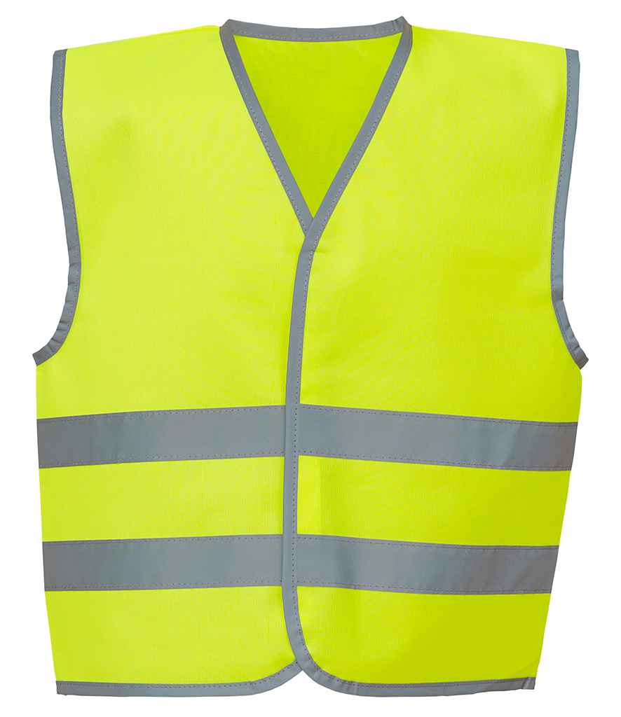 Yoko Kids Hi-Vis Two Band Waistcoat | Yellow