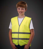 Yoko Kids Hi-Vis Two Band Waistcoat | Yellow