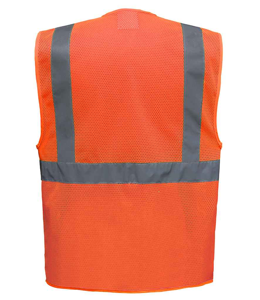 Yoko Hi-Vis Top Cool Open Mesh Executive Waistcoat | Orange