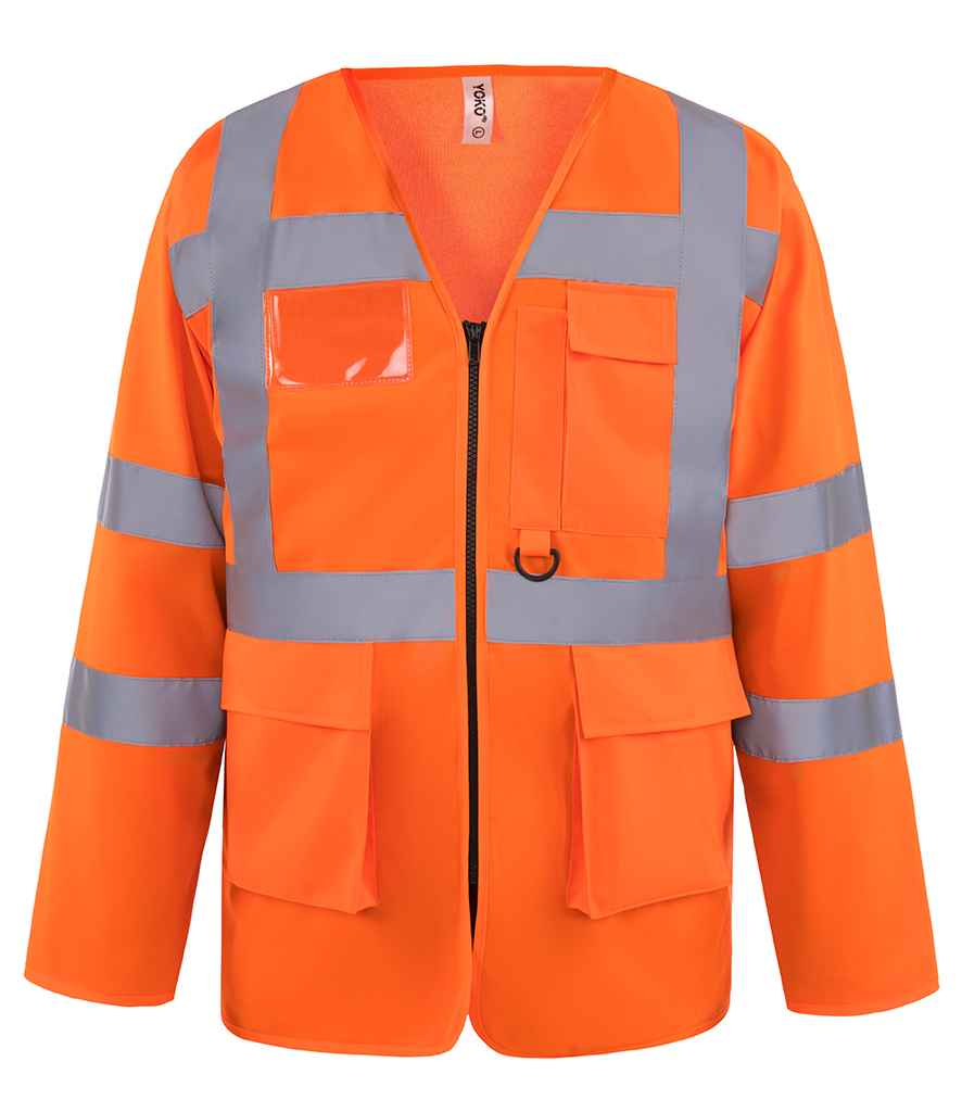 Yoko Hi-Vis Executive Long Sleeve Waistcoat | Orange