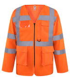 Yoko Hi-Vis Executive Long Sleeve Waistcoat | Orange