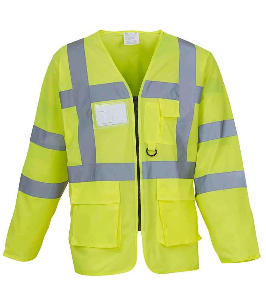 Yoko Hi-Vis Executive Long Sleeve Waistcoat | Yellow
