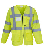 Yoko Hi-Vis Executive Long Sleeve Waistcoat | Yellow