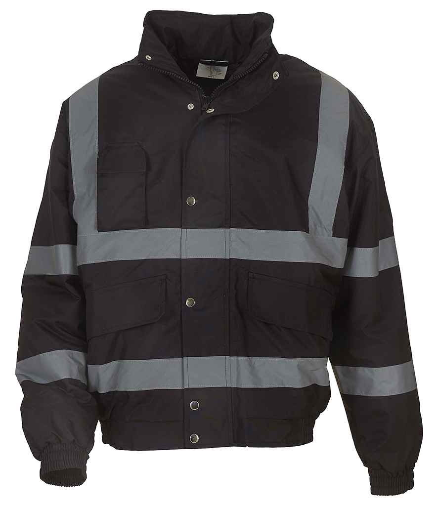 Yoko Hi-Vis Classic Bomber Jacket | Black