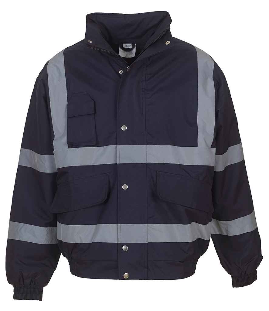 Yoko Hi-Vis Classic Bomber Jacket | Navy