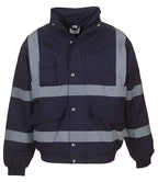 Yoko Hi-Vis Classic Bomber Jacket | Navy