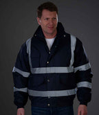 Yoko Hi-Vis Classic Bomber Jacket | Navy