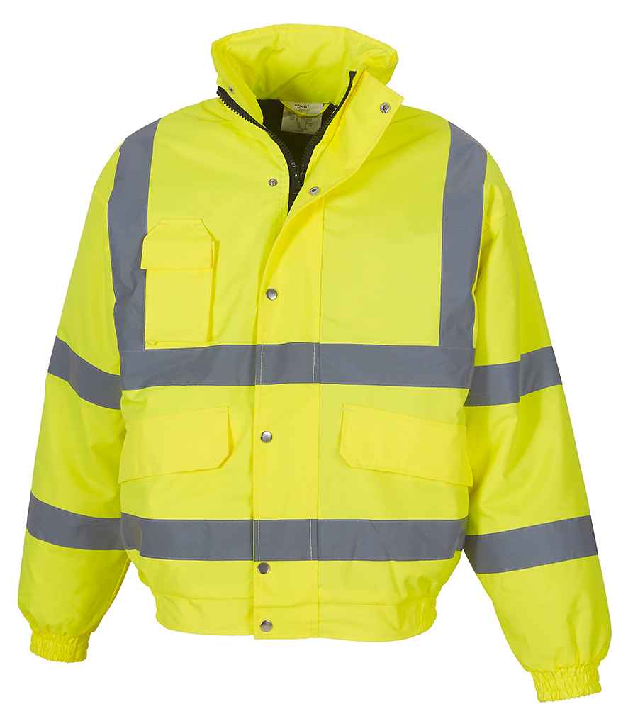 Yoko Hi-Vis Classic Bomber Jacket | Yellow