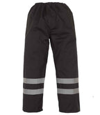 Yoko Hi-Vis Waterproof Overtrousers | Black