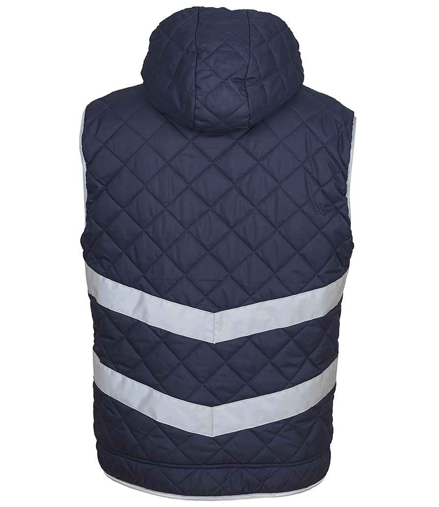 Yoko Hi-Vis Kensington Hooded Gilet | Navy