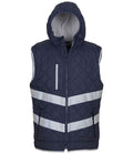 Yoko Hi-Vis Kensington Hooded Gilet | Navy