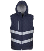 Yoko Hi-Vis Kensington Hooded Gilet | Navy