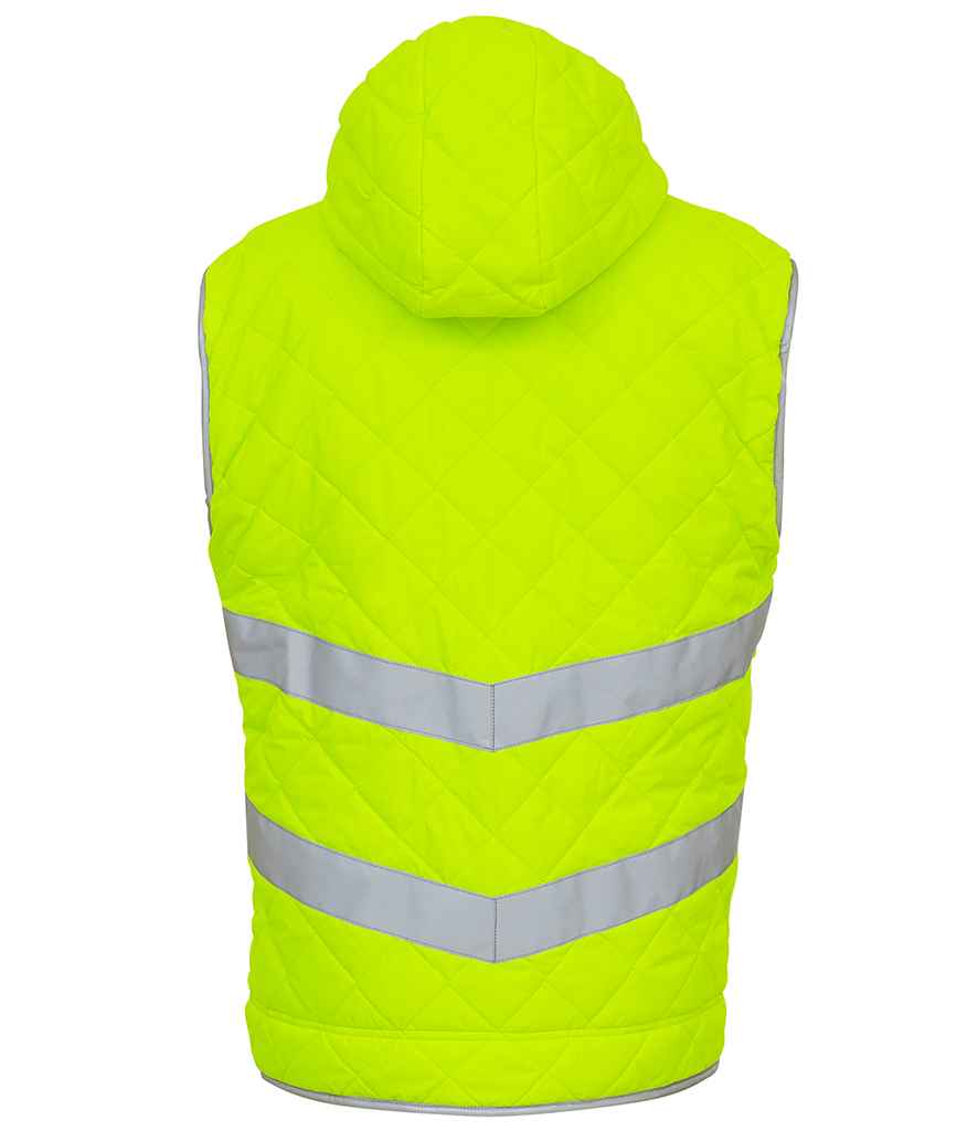 Yoko Hi-Vis Kensington Hooded Gilet | Yellow