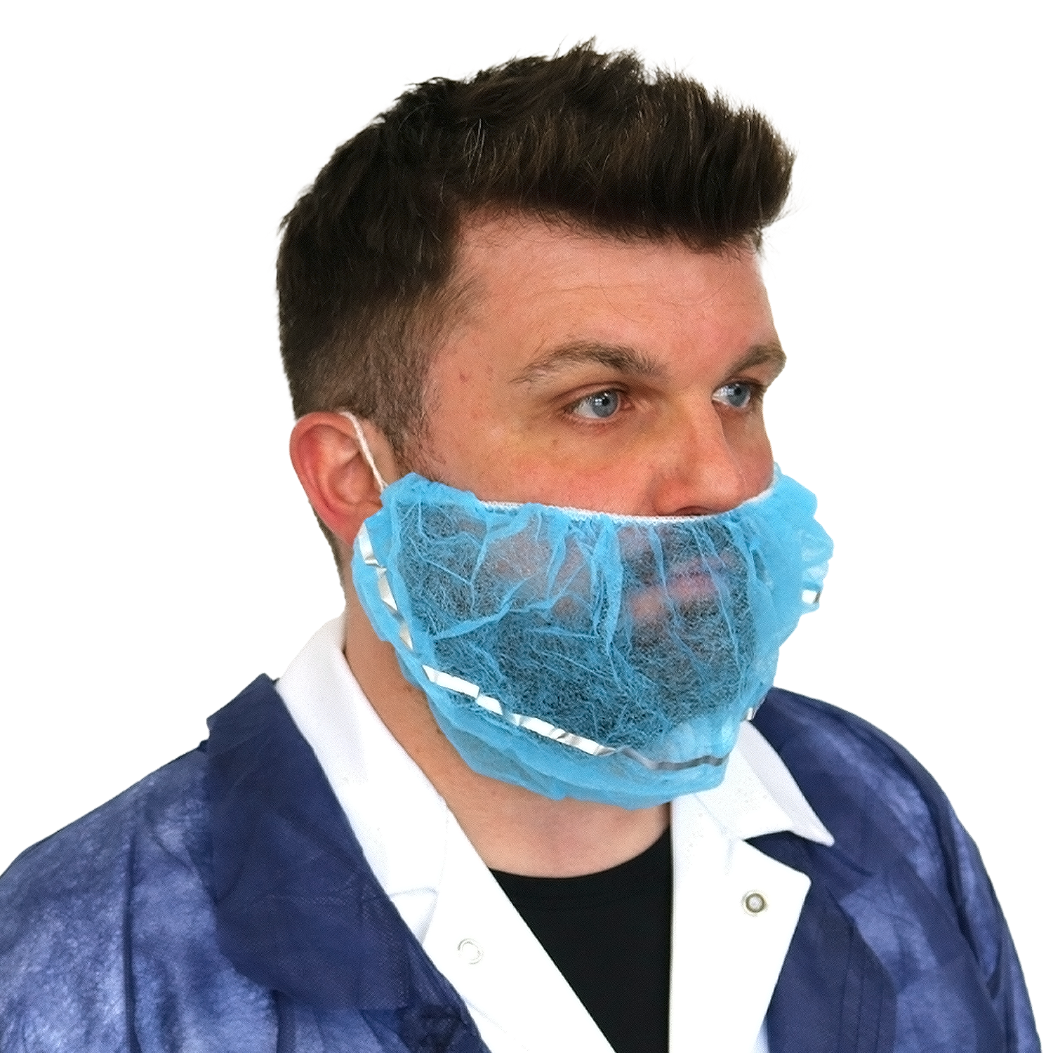 Supertouch Non-Woven Detectable Beard Mask Blue