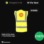 Hi Vis Vest Qty Bundle Package x20, x40, x100, x250, x500 x1000