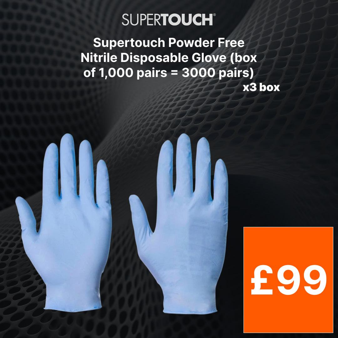 Supertouch Powder Free Nitrile Disposable Glove (3 Box = 3,000 pairs)