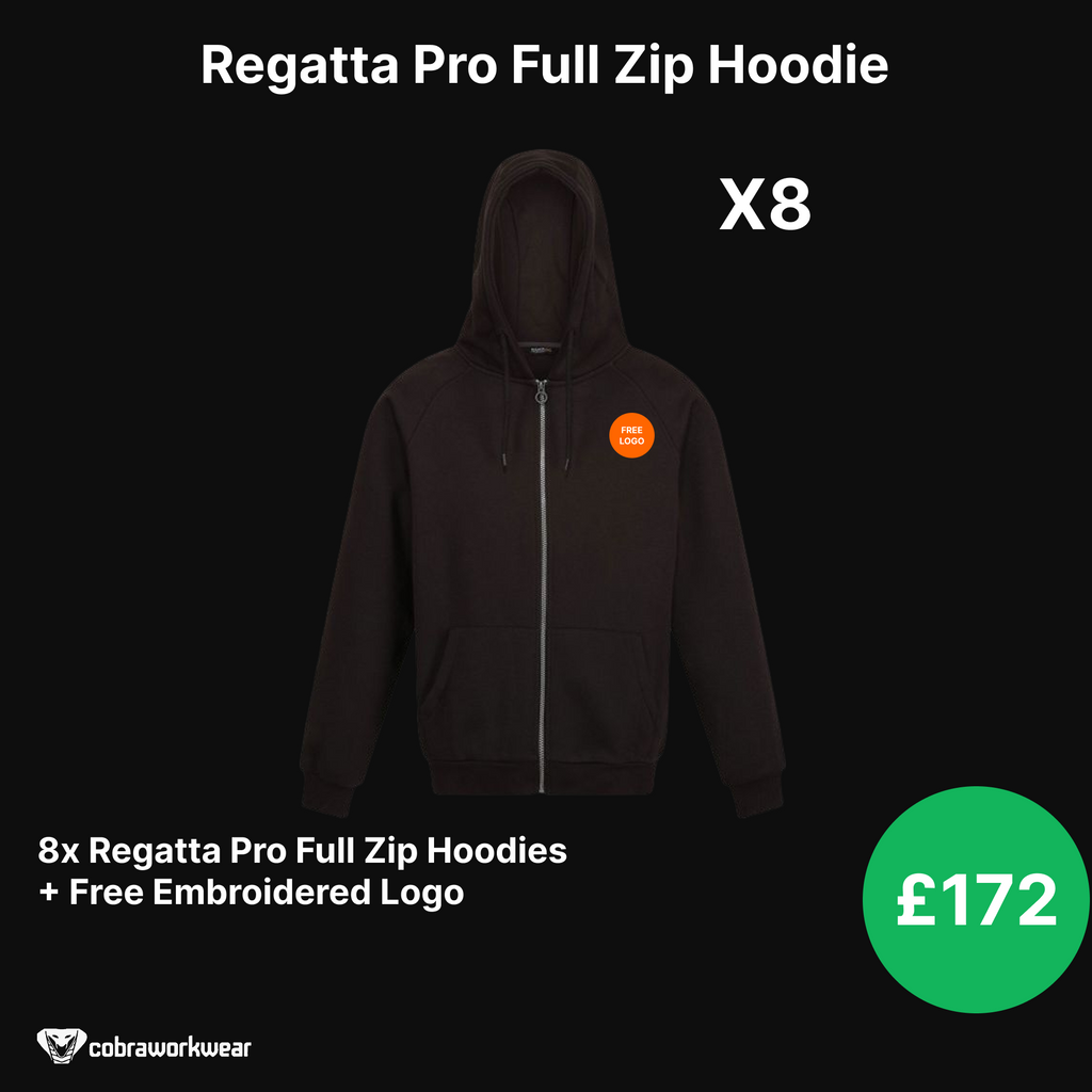 Regatta Pro Full Zip Hoodie Qty Bundle Package 4x, 8x or 24x
