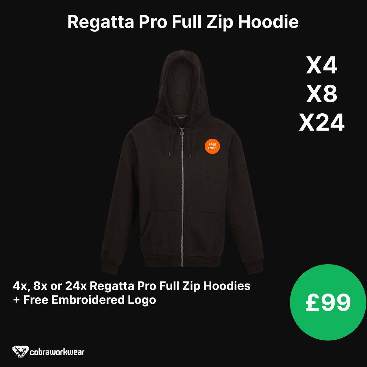 Regatta Pro Full Zip Hoodie Package 4x, 8x or 24x