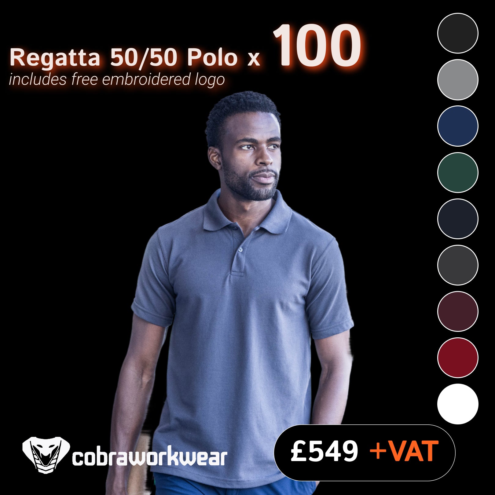 Regatta 50/50 Polo Qty Bundle Package X 100