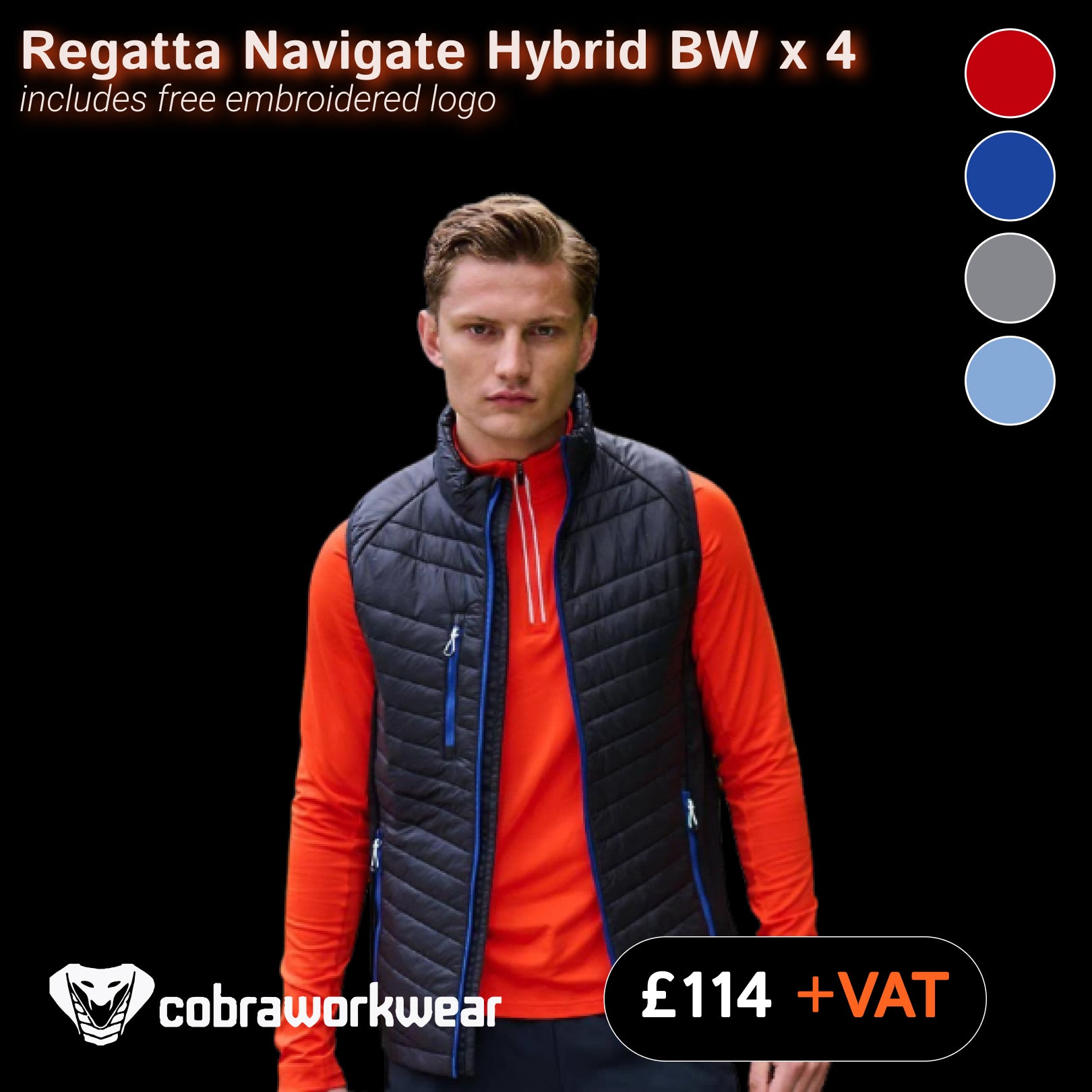 Regatta Qty Bundle Package - Navigate Hybrid Body Warmer x 4