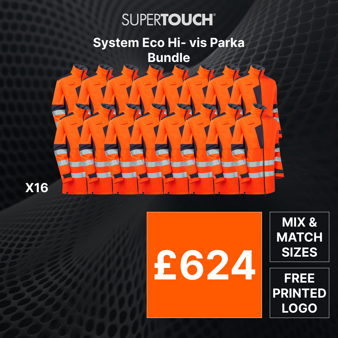 Supertouch System Eco HI Vis 3 Layer Softshell Parka 16 Bundle