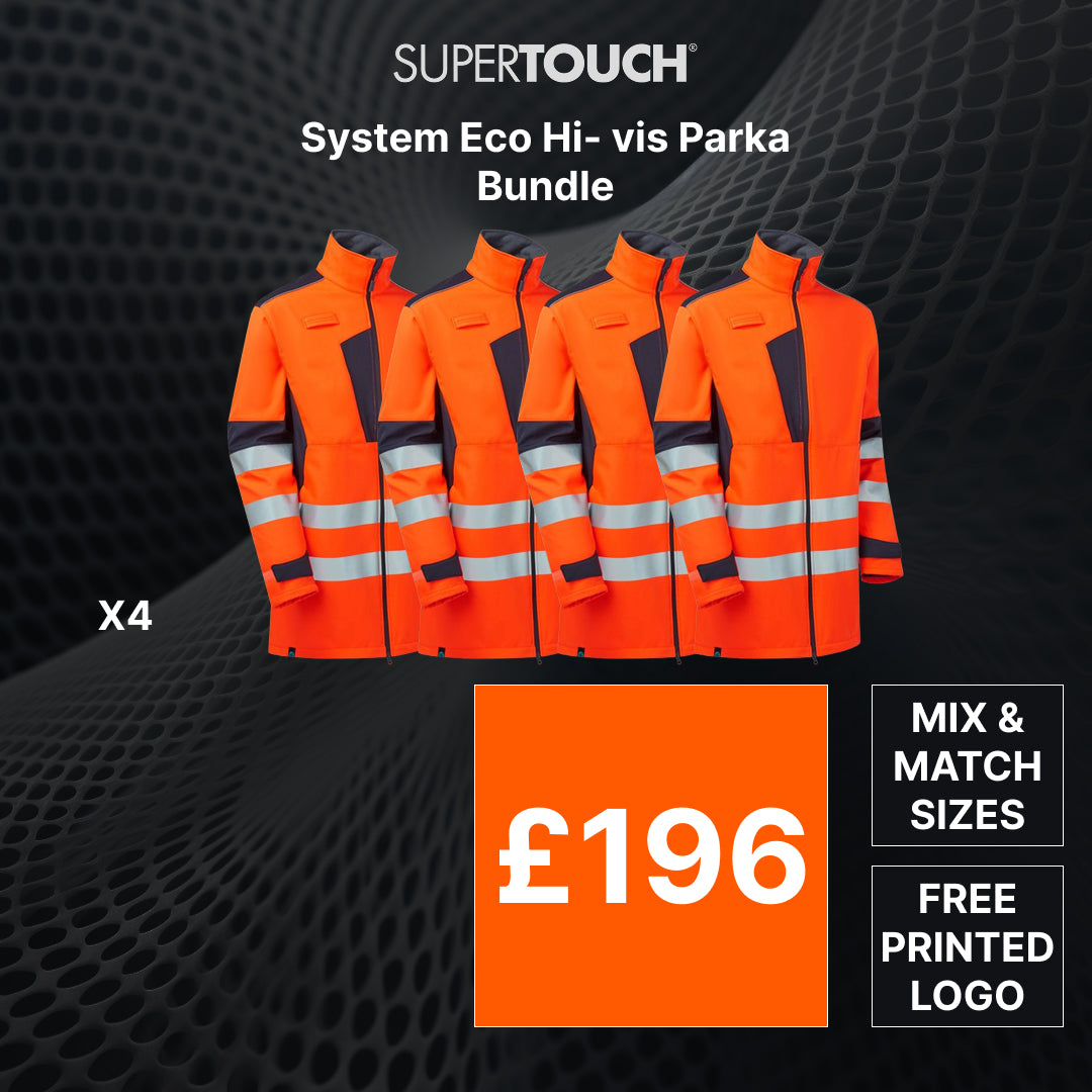 Supertouch System Eco HI Vis 3 Layer Softshell Parka 4 Bundle