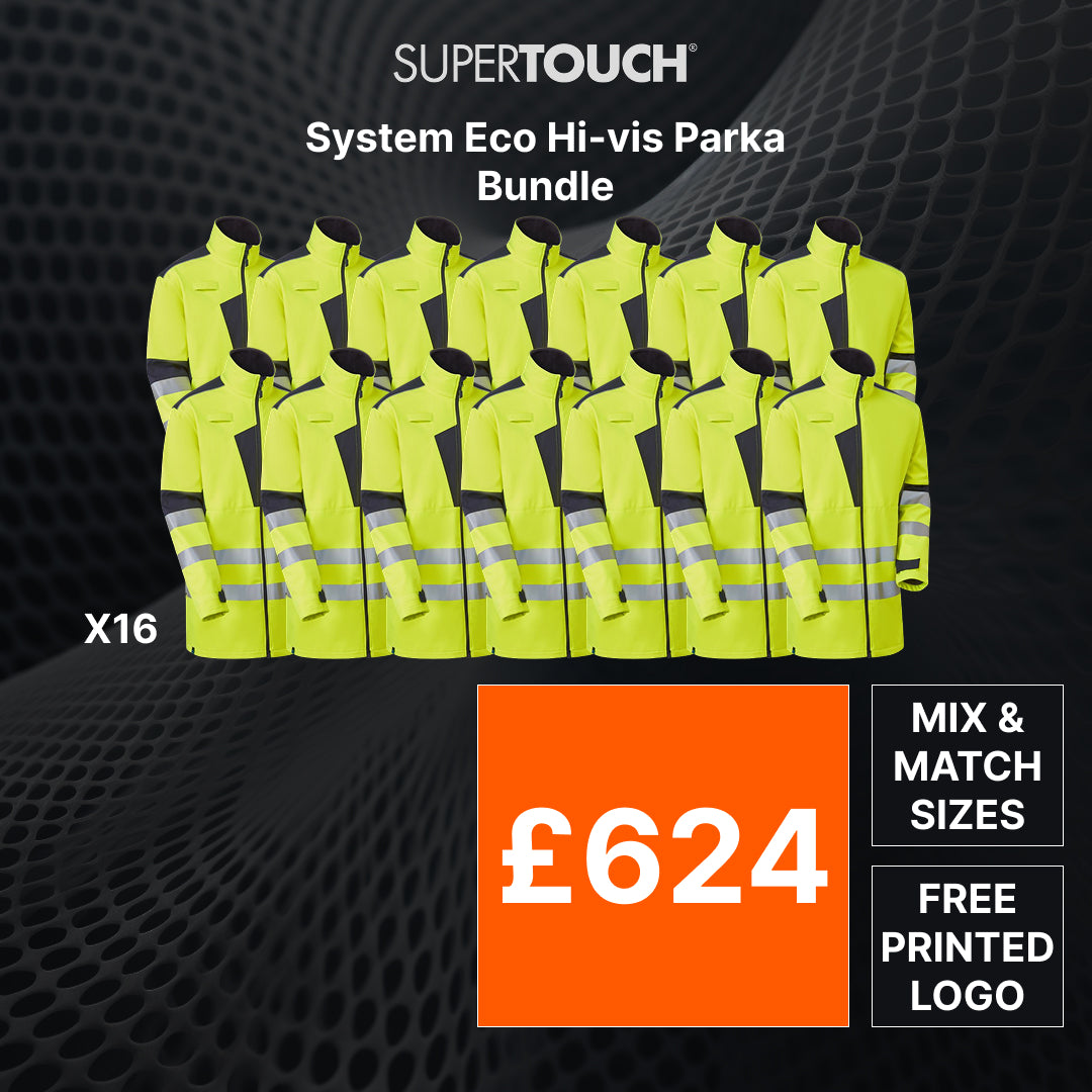 Supertouch System Eco HI Vis 3 Layer Softshell Parka 16 Bundle