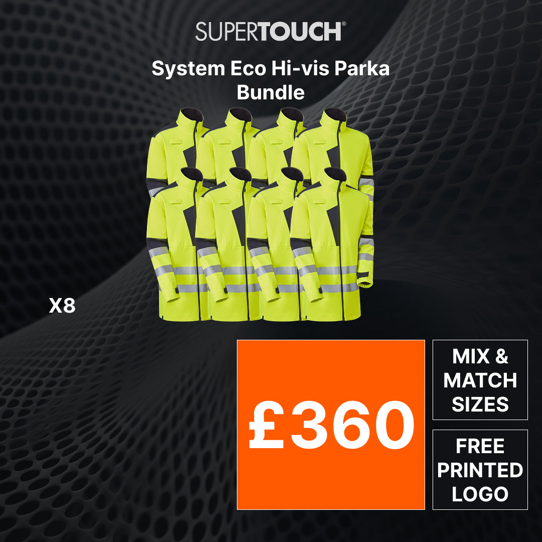 Supertouch System Eco HI Vis 3 Layer Softshell Parka 8 Bundle
