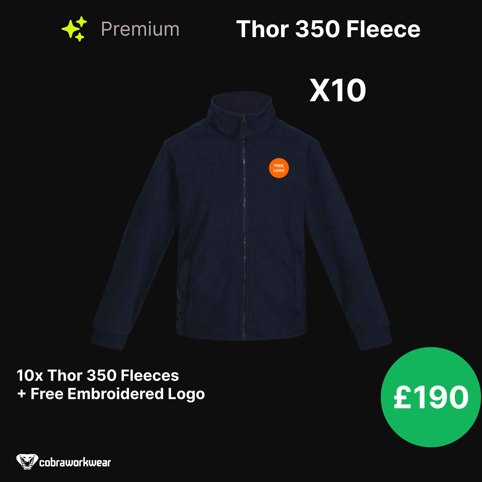 Thor 350 Premium Fleece 350gsm Qty Bundle Package