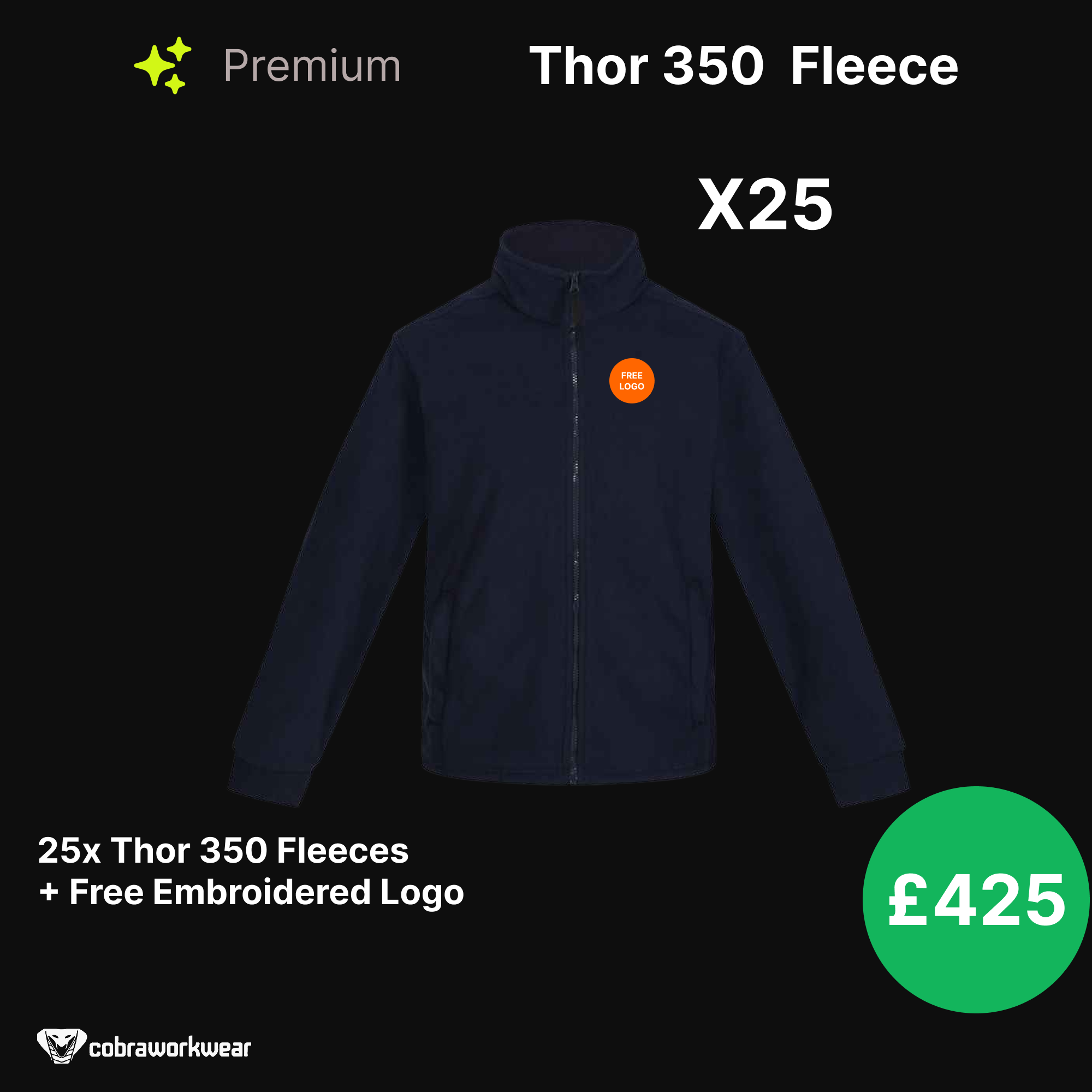 Thor 350 Premium Fleece 350gsm Qty Bundle Package