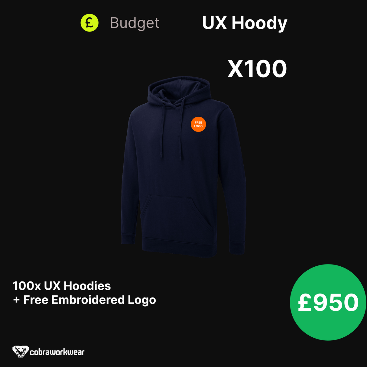 UX Hoodie Package x10, x25, x50, x100