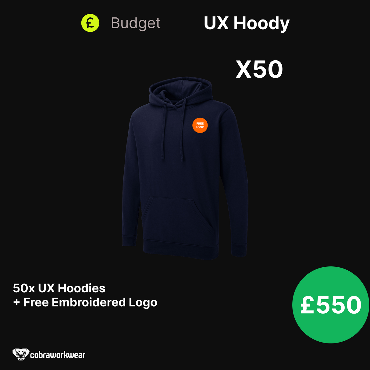 UX Hoodie Package x10, x25, x50, x100